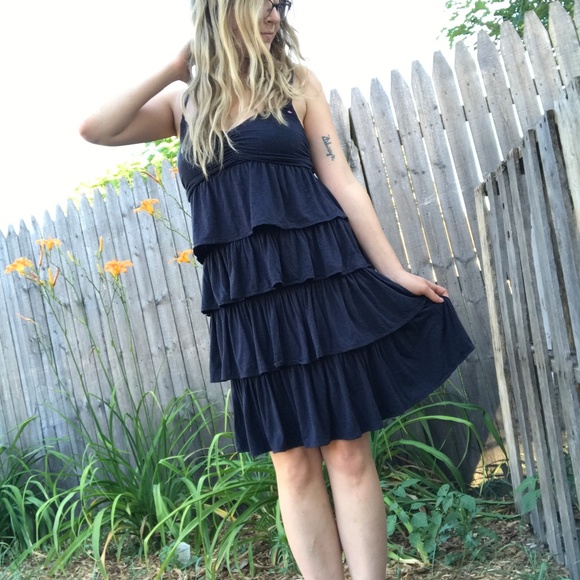 J Crew Navy Knit Tiered Dress - Picture 6 of 6